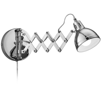 Wandleuchte SCISSOR Chrom, Scherenausleger schwenkbar, 1...