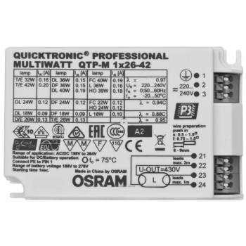Vorschaltgerät, QUICKTRONIC QTP-M 1x26-42W, 220-240V