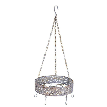 Deko-Hänger aus Metall 22 cm - rund, antiker Look