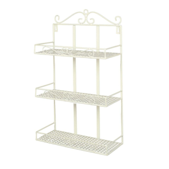 Elegantes Wandregal aus Metall - antikweiss 50 cm