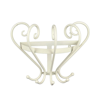 Garderobe mit 5 Haken Eisen antikweiss 34 cm