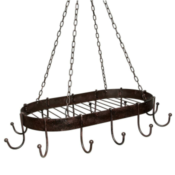 Topfhänger aus Eisen mit Haken - antikbraun 57 cm