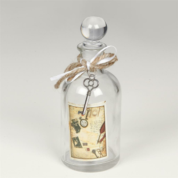 Parfümflasche rund mit Verschluss, klassisch antik, 17 cm