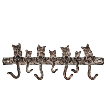 Garderobenhaken 7 Katzen aus Gusseisen