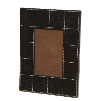 Bilderrahmen MELMA 20 cm Holz/Kunstleder braun, für...