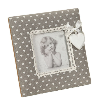 Fotorahmen Stoff grau für Bilder 9 x 9 cm