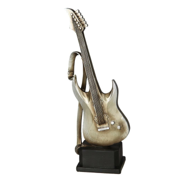 Dekofigur Gitarre, antiksilber, 33 cm