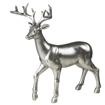 Hirsch stehend groß, 30 cm antiksilber