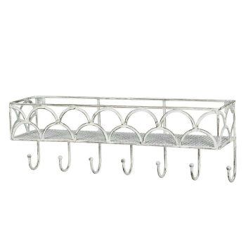 Antikes Eisen Garderoben-Regal mit 7 Haken 49cm