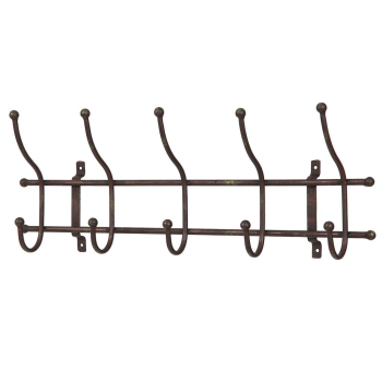 Garderobe mit 10 Haken antikbraum 62 cm