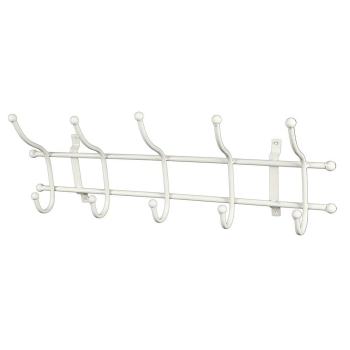 Garderobe Schmiedeeisen mit 10 Haken- weiß 62cm