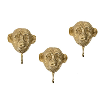 Kleiderhaken 3er-Set THREE APES, gold