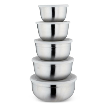 Edelstahlschüssel 5er Set mit Aromaschutzdeckel