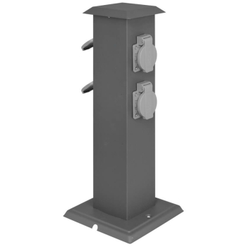 Steckdosensäule mit 4 Steckdosen, Edelstahl