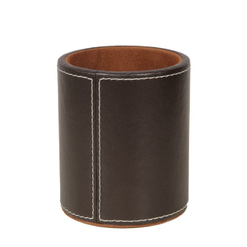 Stifthalter Stifteköcher LONDON Kunstleder braun, 11 cm