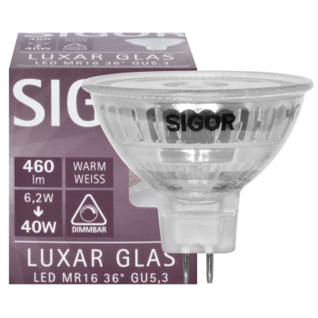 Sigor Reflektorlampe LED GU5,3/12 V/6,2W, 460lm, 3000K