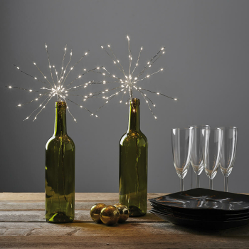 Dekostrauß DEW DROP, 60 warmweiße LED