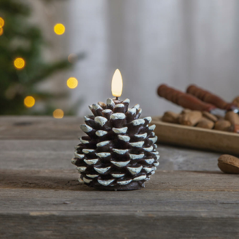 Echtwachskerze FLAMME CONE 1 warmweiße LED