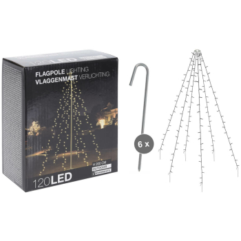 Fahnenmastbeleuchtung 120 warmweiße LED, Höhe...