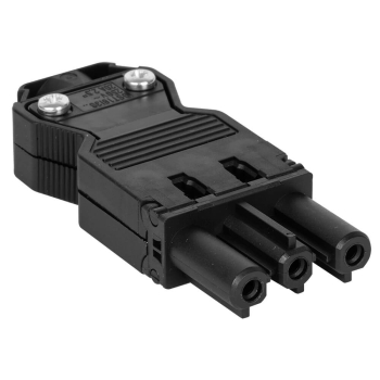 Gerätebuchse, GST18i3, 3-polig, 250V/16A, schwarz