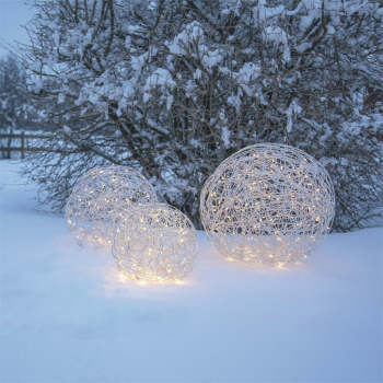 Drahtball, warmweiße LED, Ø 30 cm, 50 LED