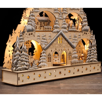 Weihnachtsleuchter und Pyramide Winterstadt...