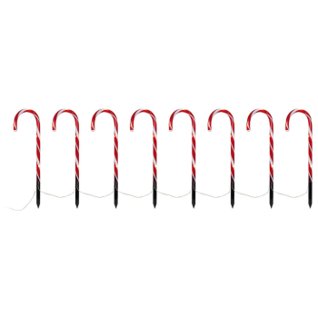 Zuckerstangen 8er-Set, 7 warmweiße LED pro Stab