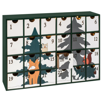 Adventskalender FOREST FRIENDS 24 warmweiße LED