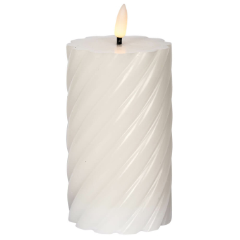 Echtwachskerze FLAMME SWIRL 1 warmweiße flackernde LED