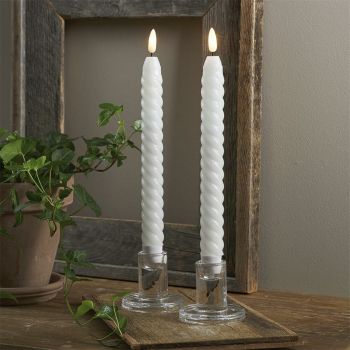 Echtwachskerzen FLAMME SWIRL ANTIQUE warmweiße...