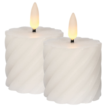 Echtwachskerzen FLAMME SWIRL VOTIVE 1 warmweiße...