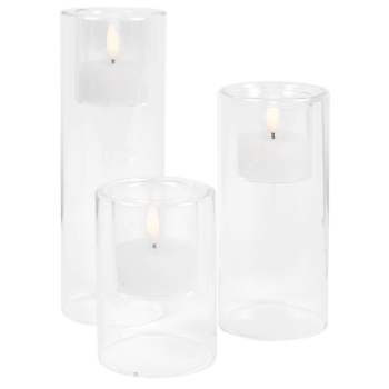 Teelichter 3er-Set je 1 warmweiße LED