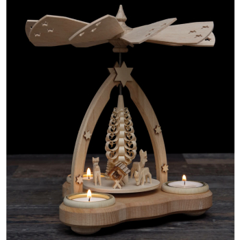 Weihnachtspyramide Weihnachtsbaum und Rehe für 3...