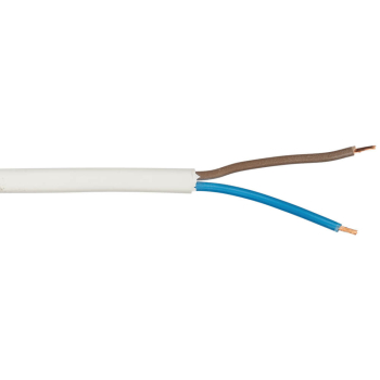 Flachkabel H03 VVH-2F, 2 x 0,75 mm² weiß