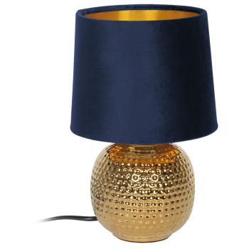 Tischleuchte SOPHIA gold/blau, 1 x E14