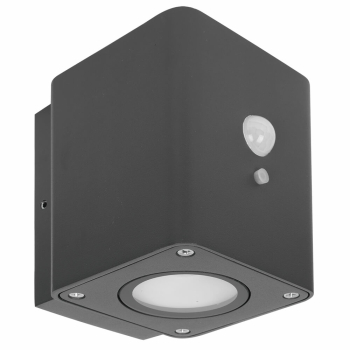 Solarwandleuchte LED/1W anthrazit, mit IR-Sensor eckig