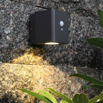 Solarwandleuchte LED/1W anthrazit, mit IR-Sensor eckig