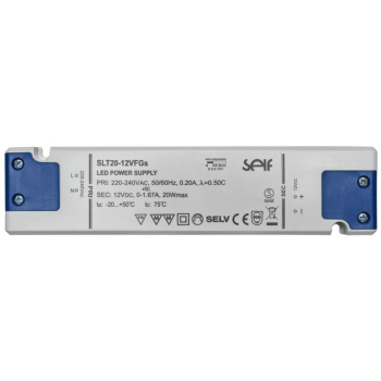 LED Netzteil, 12V-DC/20-96W, superflach 20W, 166 x 40 x 14