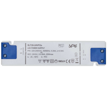 LED Netzteil, 24V-DC/20-100W, superflach 20W, 166 x 40 x 14