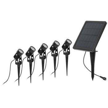 Solar- Erdspießstrahler LED/1W, Gartenstrahler 5er-Set