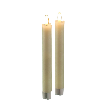 LED Stabkerzen mit Flammeneffekt, 2er Set, 20 cm