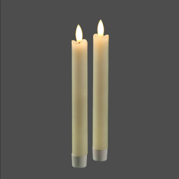 LED Stabkerzen mit Flammeneffekt, 2er Set, 20 cm