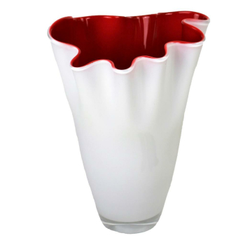 Vase aus Glas mundgeblasen, gewellt verschiedene Farben,...