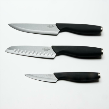 Keramik Küchenmesserset 3teilig schwarz, High...