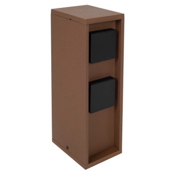Steckdosensäule, PADO, mit 2+2 Steckdosen, rostfarben