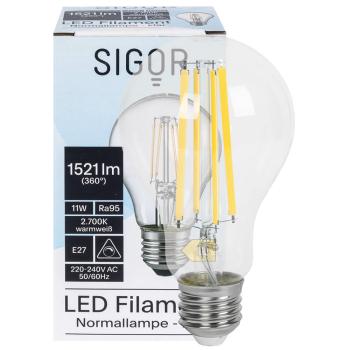 LED-Lampe Full Spectrum, AGL-Form, klar, E27, 2700K, 11W...