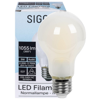 LED-Filament-Lampe AGL-Form, matt, E27, 2700K bis 2200K,...