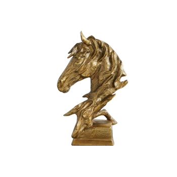 Skulptur CABALLO, Dekofigur Pferdekopf, 38 cm gold
