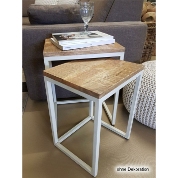 Beistelltisch DALLAS Holz Satztisch Set 2 Stück...