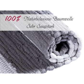 Badteppich Set 2 groß 80 x 50 cm 100% Baumwolle...